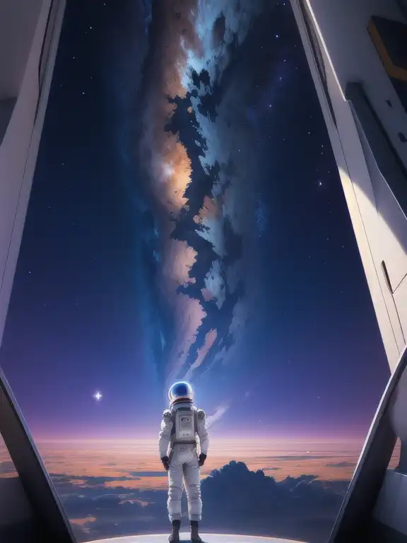 standing on earth, looking out into the vastness of space <lora:blindbox_v1_mix:1>