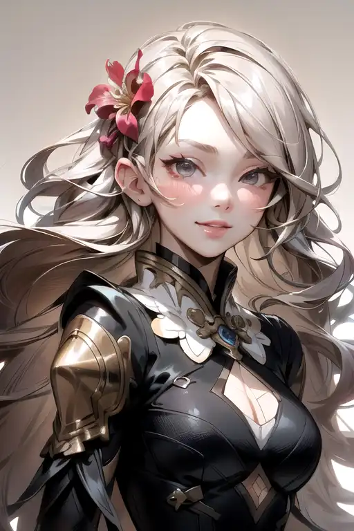 romantic and fashion and love princess of the flower with sheath dress, 8 k realistic, teenager girl, baroque, symmetrical, flowing hair, smile, trending pinterest and pixiv, muted colors, hyperrealistic, l close up shot, character concept art, face by kyoung hwan kim, alexandra fomina, ilya kuvshinov <lora:StealthMecha:1>