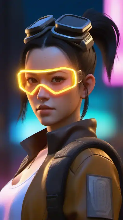 Rampart female character from Apex legends,(ultra-detailed:1.6)