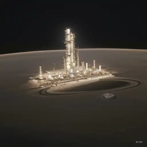vertical cyberpunk city built on top of a methane refinery on saturn's moon titan  hyper realistic <lora:FilmVelvia3:0.4>