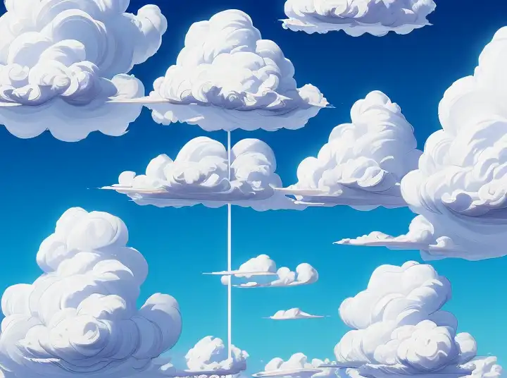 fluffy clouds, blue sky <lora:3DMM_V12:1>
