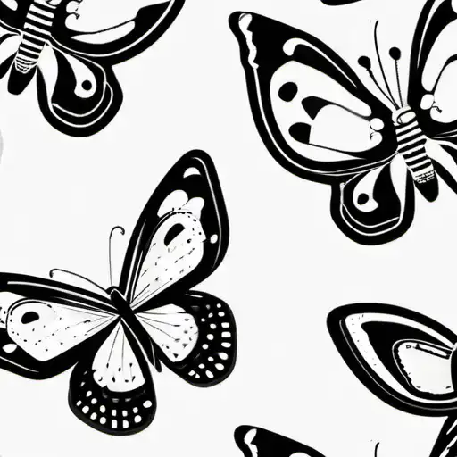 line art drawing sticker butterfly is smiling . professional, sleek