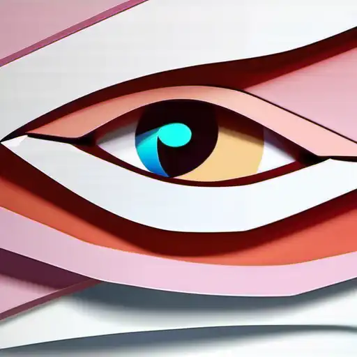 origami style extreme closeup anime of female eyes crying. trending on artstation. detailed . paper art, pleated paper